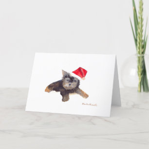 Christmas dog pet portrait holiday card