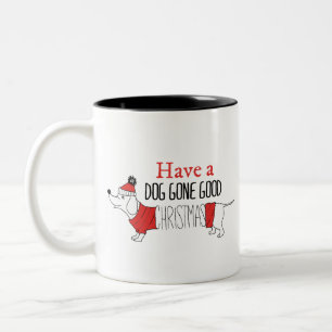 Christmas Dog Puns Santa Dogs Dog Gone Good Christ Two-Tone Coffee Mug