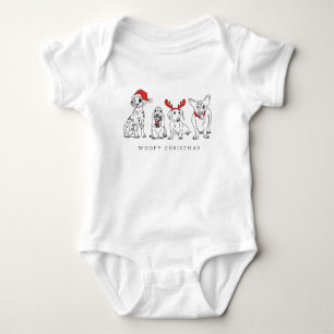 Christmas Dog Puns Santa Dogs Woofy Christmas Baby Bodysuit