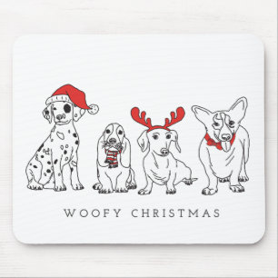 Christmas Dog Puns Santa Dogs Woofy Christmas Mouse Pad