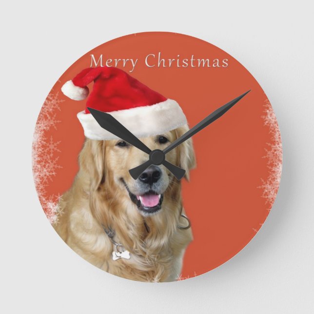 Christmas Dog Round Clock (Front)