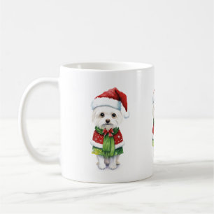 Christmas Dog, Santa Dog Cute Puppy Holiday Coffee Mug