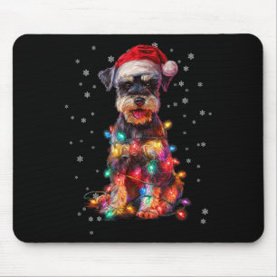 Christmas Dog Schnauzer Santa Xmas Women Men Kids  Mouse Pad