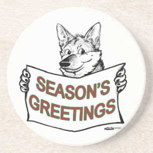 Christmas Dog: Season's Greetings! Coaster