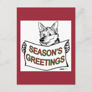 Christmas Dog: Season's Greetings! Holiday Postcard