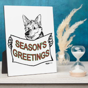 Christmas Dog: Season's Greetings! Plaque
