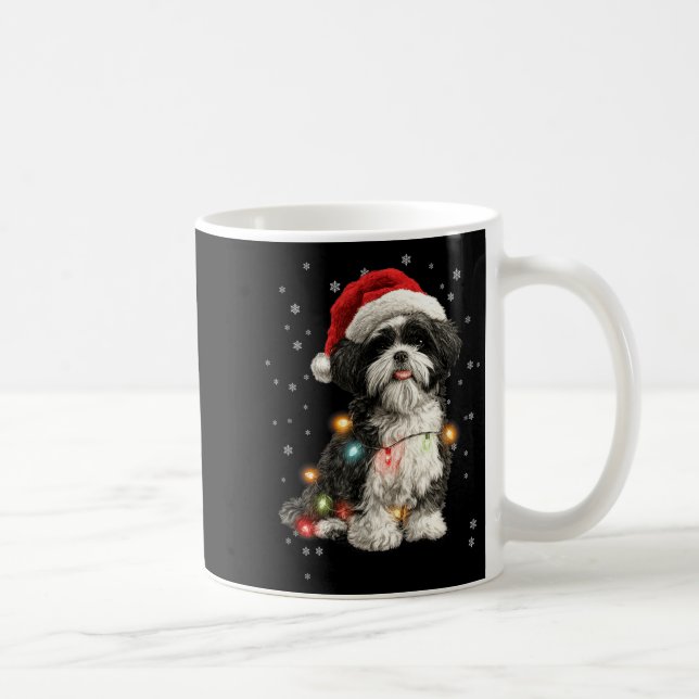 Christmas Dog Shih Tzu Santa Xmas Women Men Kids  Coffee Mug (Right)