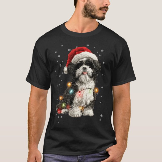 Christmas Dog Shih Tzu Santa Xmas Women Men Kids  T-Shirt (Front)