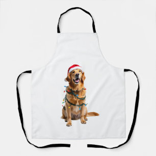 Christmas Dog Shirt, Christmas Golden retriever Pa Apron