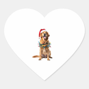Christmas Dog Shirt, Christmas Golden retriever Pa Heart Sticker