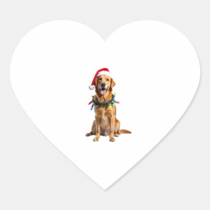 Christmas Dog Shirt, Christmas Golden retriever Pa Heart Sticker