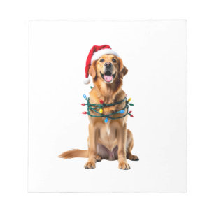 Christmas Dog Shirt, Christmas Golden retriever Pa Notepad
