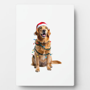 Christmas Dog Shirt, Christmas Golden retriever Pa Plaque