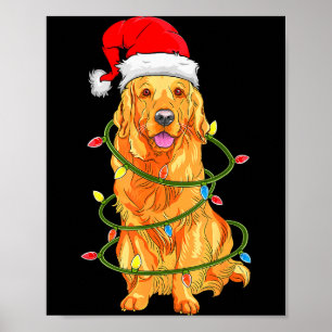 Christmas Dog Shirt, Christmas Golden Retriever Pa Poster