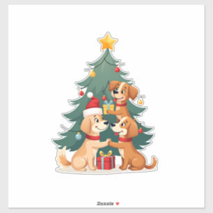 Christmas Dog Tree T-Shirt Cute Funny Puppy Dogs X