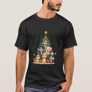 Christmas Dog Tree T-Shirt Cute Funny Puppy Dogs X