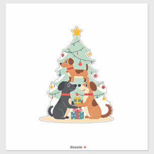 Christmas Dog Tree T-Shirt Cute Funny Puppy Dogs X