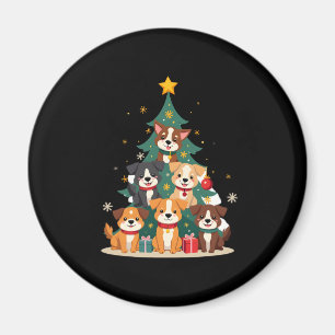 Christmas Dog Tree T-Shirt Cute Funny Puppy Dogs X Magnet