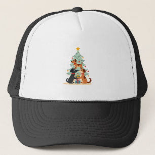 Christmas Dog Tree T-Shirt Cute Funny Puppy Dogs X Trucker Hat