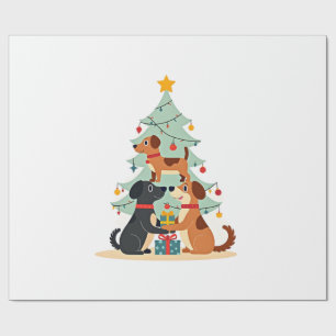 Christmas Dog Tree T-Shirt Cute Funny Puppy Dogs X Wrapping Paper