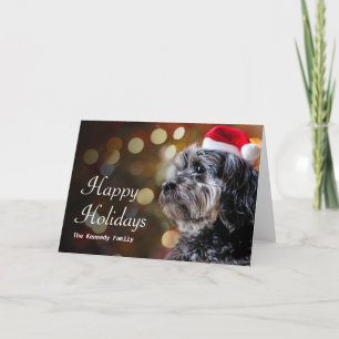 Christmas Dog Waiting For Santa Holiday Card