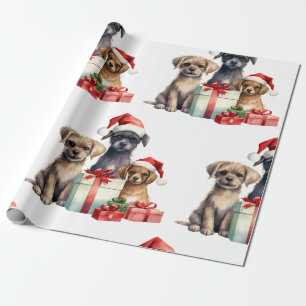 Christmas Dog with Gifts Wrapping Paper