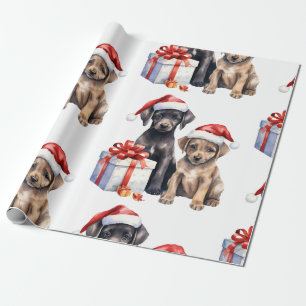 Christmas Dog with Gifts Wrapping Paper
