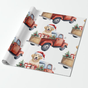 Christmas Dog with Gifts  Wrapping Paper