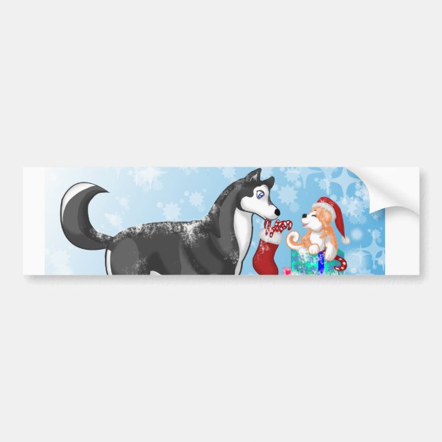 Christmas Doggies! Bumper Sticker (Front)
