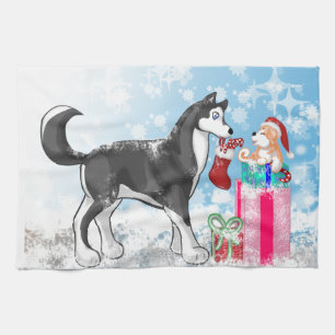 Christmas Doggies! Tea Towel
