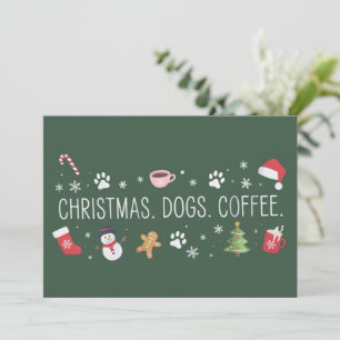 Christmas Dogs Coffee Mum Cosy Winter Pet Lover Holiday Card