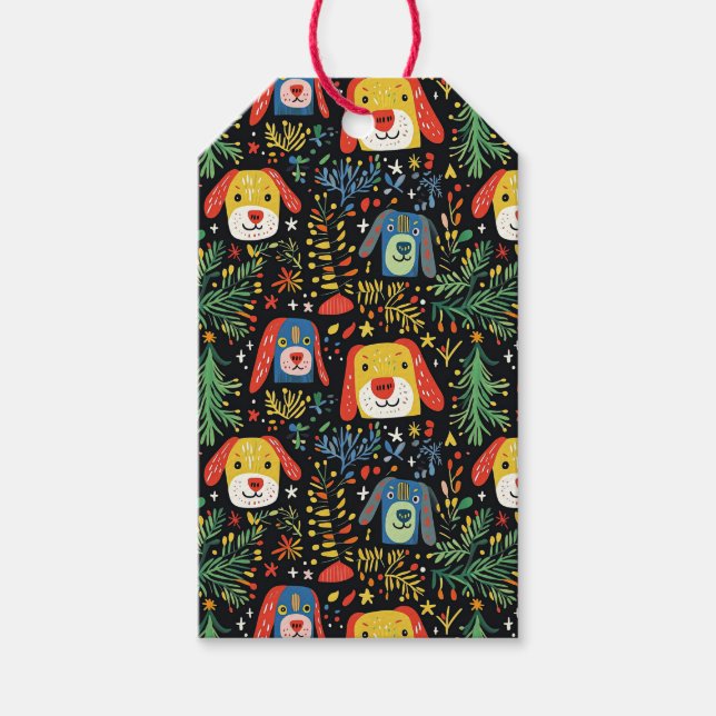 Christmas Dogs Cute Gift Tags (Front)