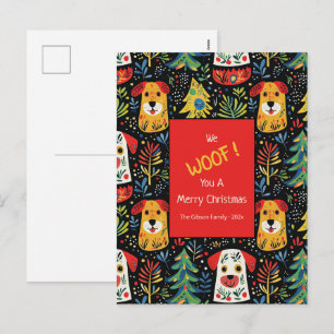 Christmas Dogs Cute Holiday Postcard