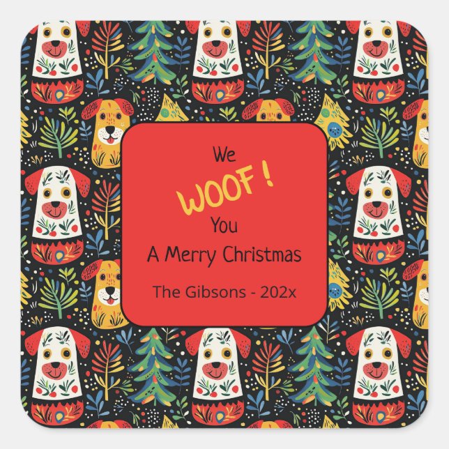 Christmas Dogs Cute Sticker (Front)