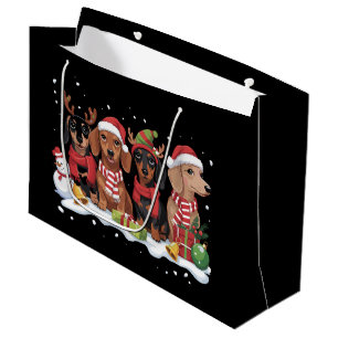 Christmas Dogs Dachshund Lover Dog Mom  Large Gift Bag