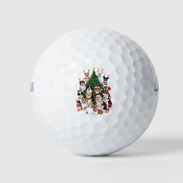 Christmas Dogs Dog Lover Holiday Dog Mum  Golf Balls (Front)