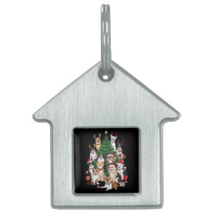 Christmas Dogs Dog Lover Holiday Dog Mum  Pet ID Tag