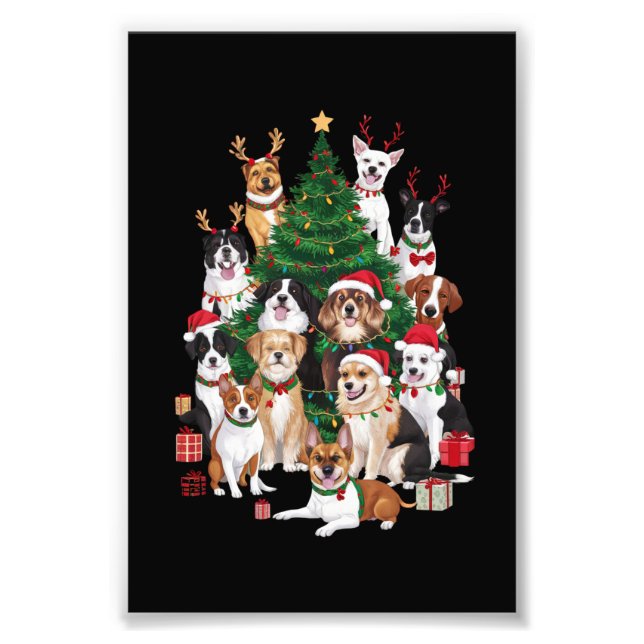 Christmas Dogs Dog Lover Holiday Dog Mum  Photo Print (Front)