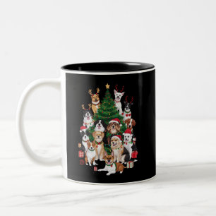 Christmas Dogs Dog Lover Holiday Dog Mum  Two-Tone Coffee Mug