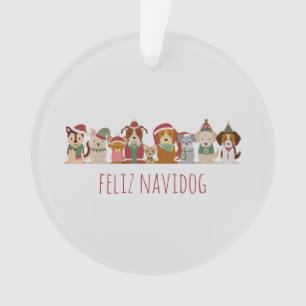 Christmas Dogs Feliz Navidog Ornament