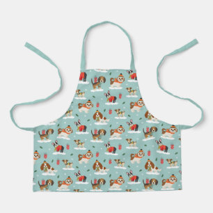 Christmas Dogs in Cosy Scarves Pattern Apron