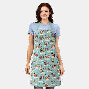 Christmas Dogs in Cosy Scarves Pattern Apron