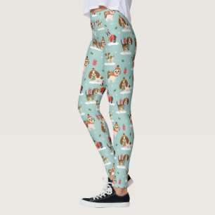 Christmas Dogs in Cosy Scarves Pattern Leggings