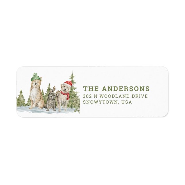 Christmas Dogs |  return address Label (Front)