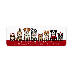 Christmas Dogs Return Address Labels