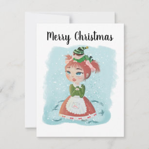 Christmas Doll Customisable Card with Message