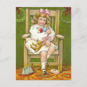 Christmas Dolls Holiday Postcard