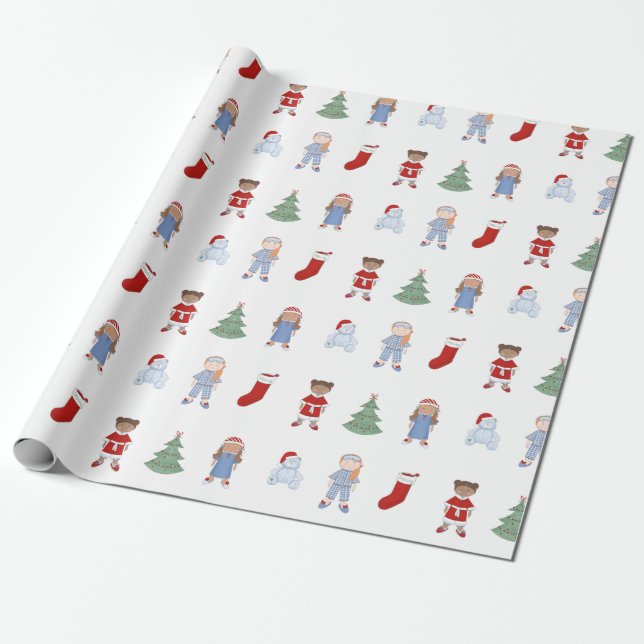 Christmas Dolls Toddler Dream Toys Wrapping Paper (Unrolled)