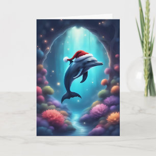 Christmas Dolphin Under the Sea – Holiday Card