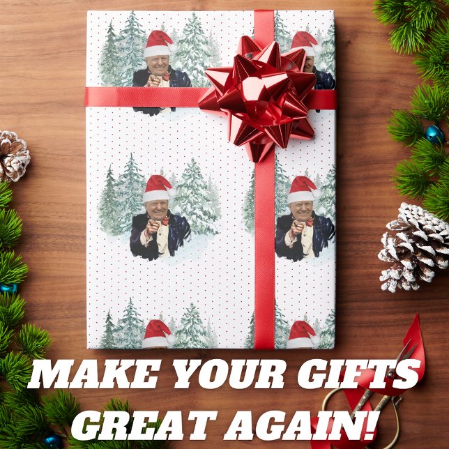 Christmas Donald Trump Festive Patriotic  Wrapping Paper (Creator Uploaded)